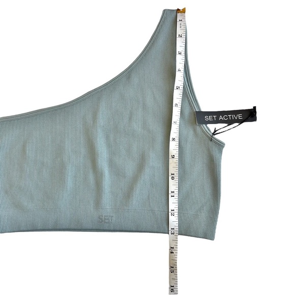 SET Active NWT Sculptflex Ribbed One Shoulder Sports Bra Teal XL Active Gym Yoga - Picture 5 of 6